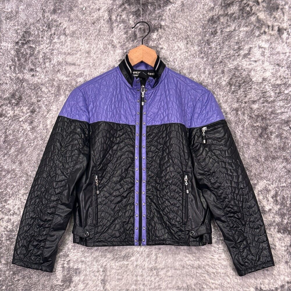 Jamie Sadock Jacket XS Womens Color Block Full Zip Quilted Bomber Sunsense